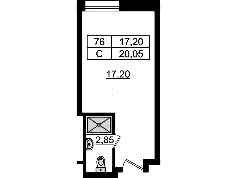Квартира студия 20.09 м², 9/9 эт., Апарт-отель «Апарт отель Well»